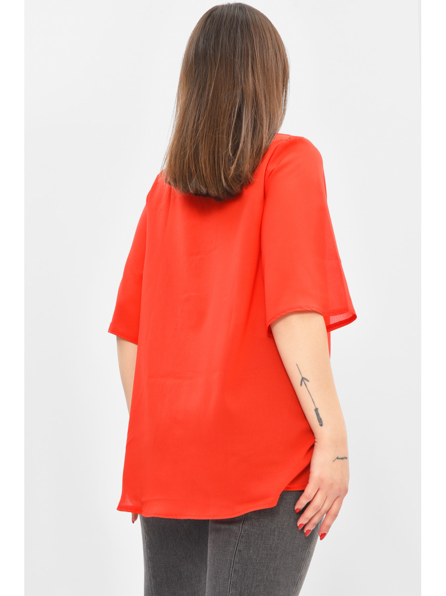 Блуза женская красного цвета с принтом 8418 208788C