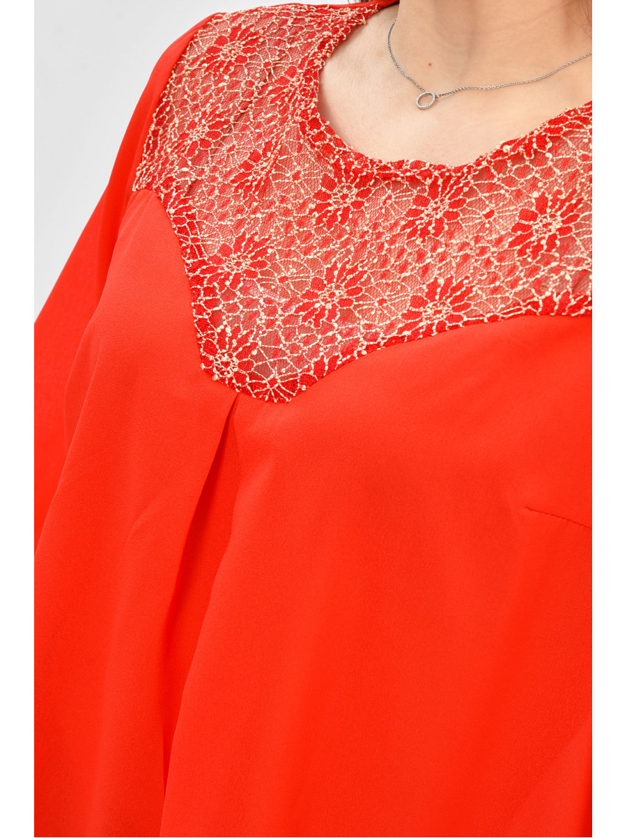 Блуза женская красного цвета с принтом 8418 208788C