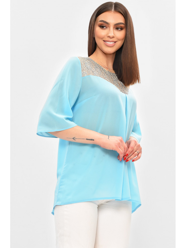 Блуза женская голубого цвета с принтом 8418 208789C