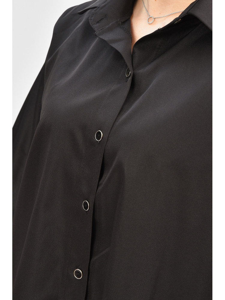 Рубашка женская однотонная черного цвета 8013 208790C