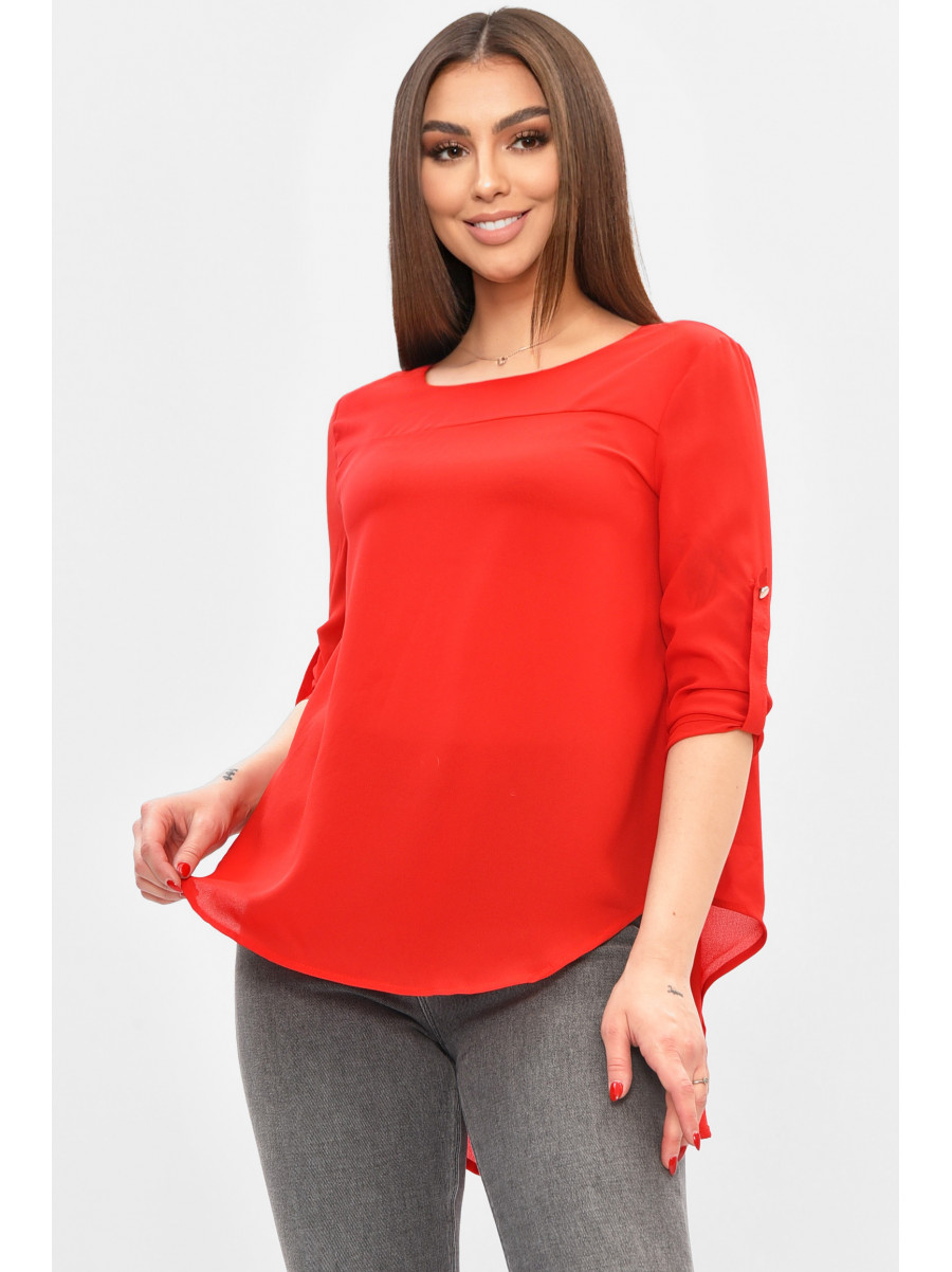 Блуза жіноча однотонна червоного кольору 8001 208792C