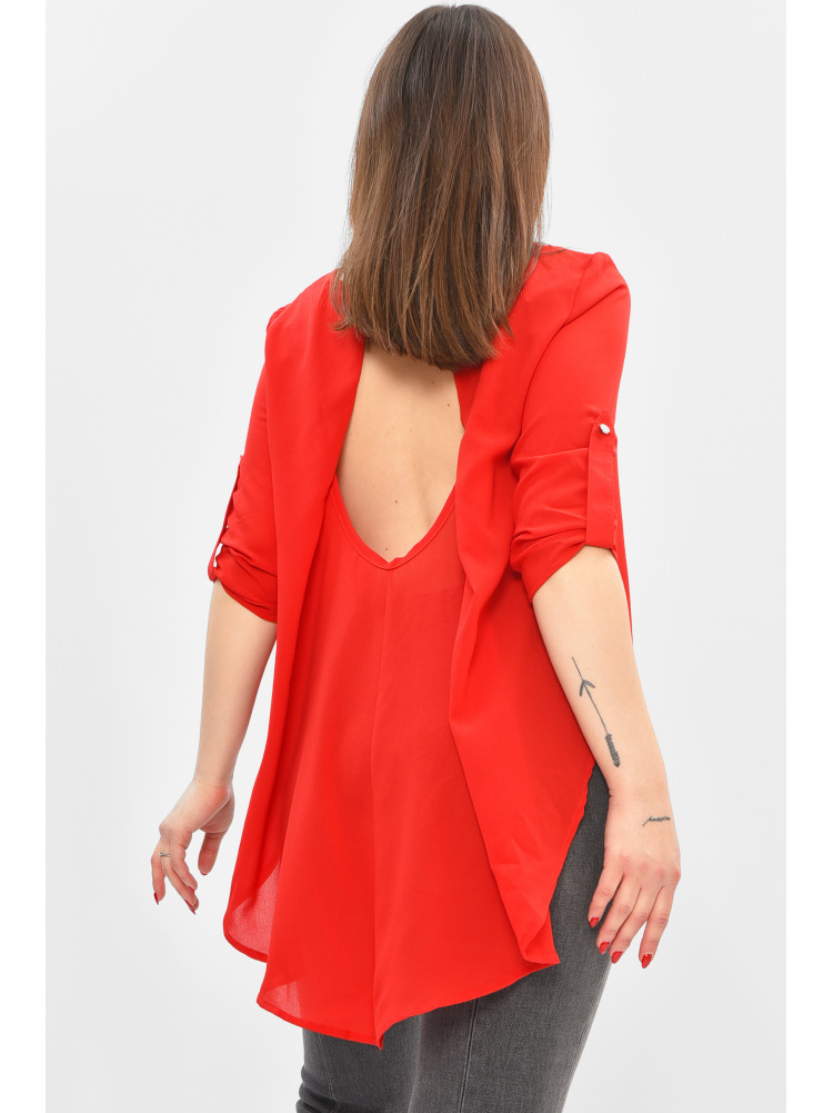Блуза жіноча однотонна червоного кольору 8001 208792C