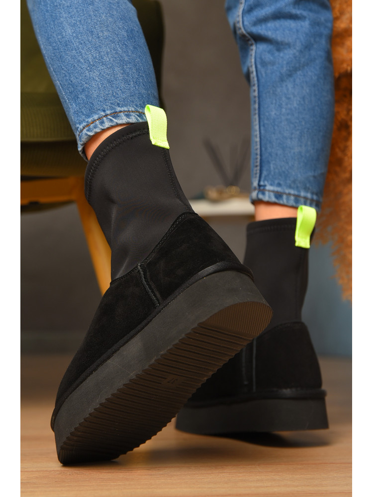 Угги женские на меху черного цвета 1705-1 208793C