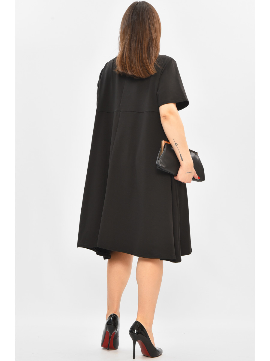 Платье женское полубатальное черного цвета 8385 208794C