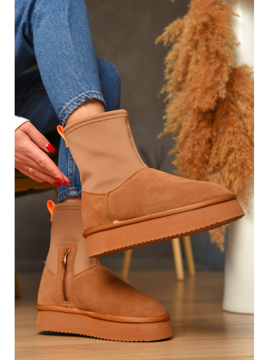 Угги женские на меху бежевого цвета 1705-20 208795C