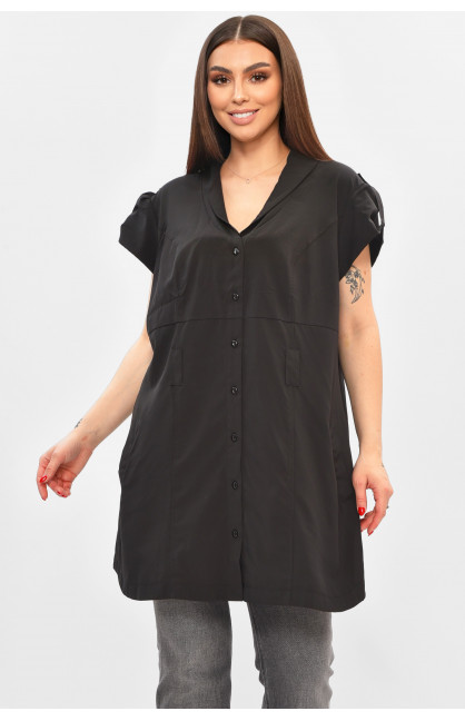 Блуза женская полубатальная черного цвета 8013 208796C