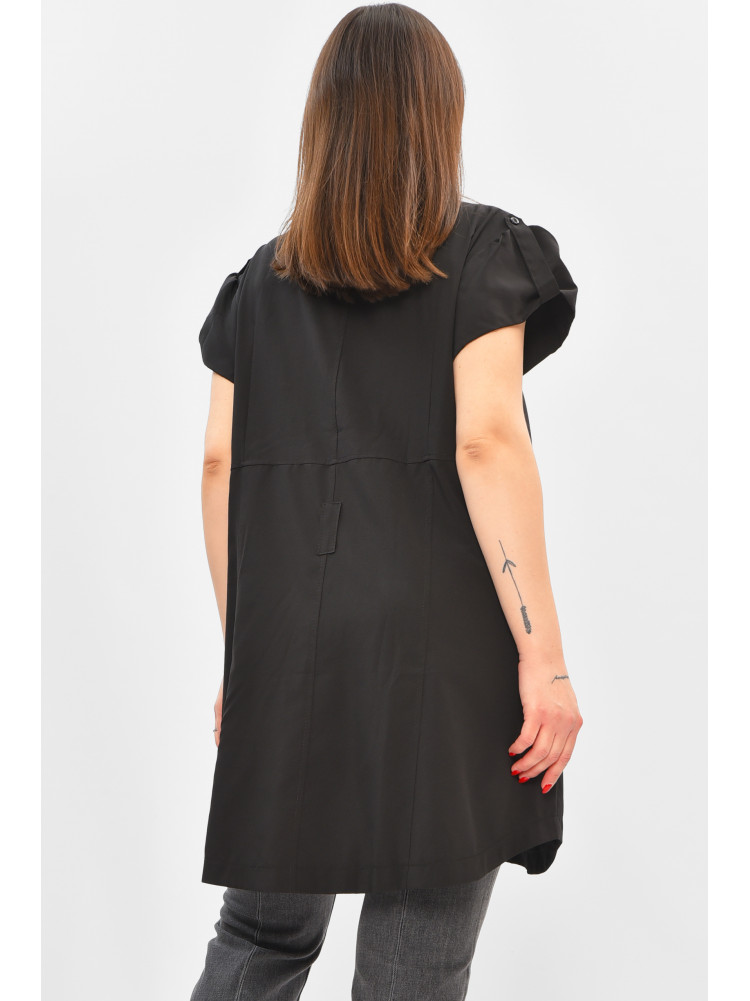 Блуза женская полубатальная черного цвета 8013 208796C