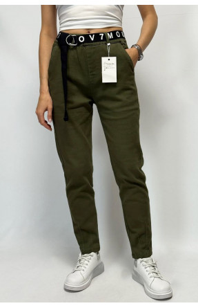 Джинси жіночі на флісі оливкого кольору 505-3 208797C Джинси жіночі на флісі оливкого кольору 505-3 208797C