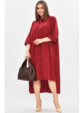 Платье женское полубатальное бордового цвета 8244 208800C