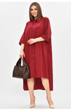 Платье женское полубатальное бордового цвета 8244 208800C Платье женское полубатальное бордового цвета 8244 208800C