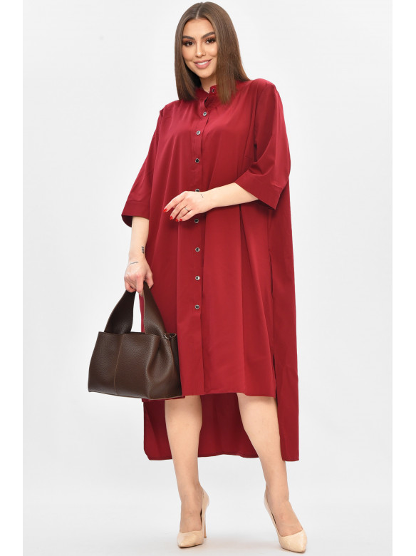 Платье женское полубатальное бордового цвета 8244 208800C