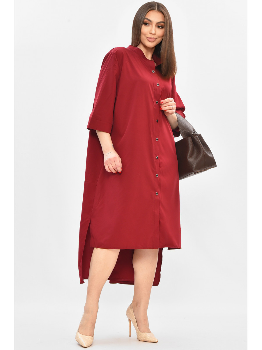 Платье женское полубатальное бордового цвета 8244 208800C
