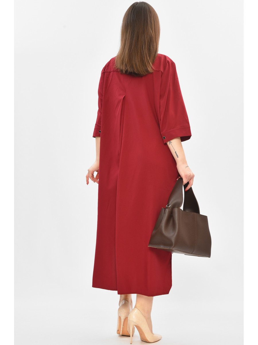 Платье женское полубатальное бордового цвета 8244 208800C