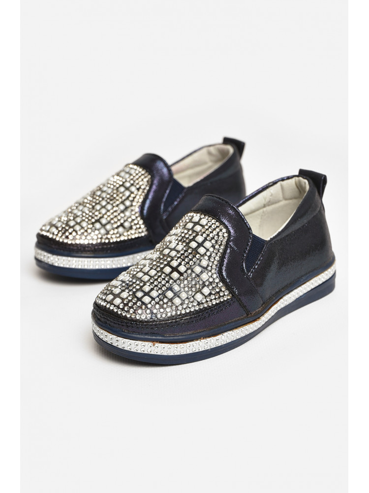 Мокасины детские для девочки темно-синего цвета 035-7 208801C