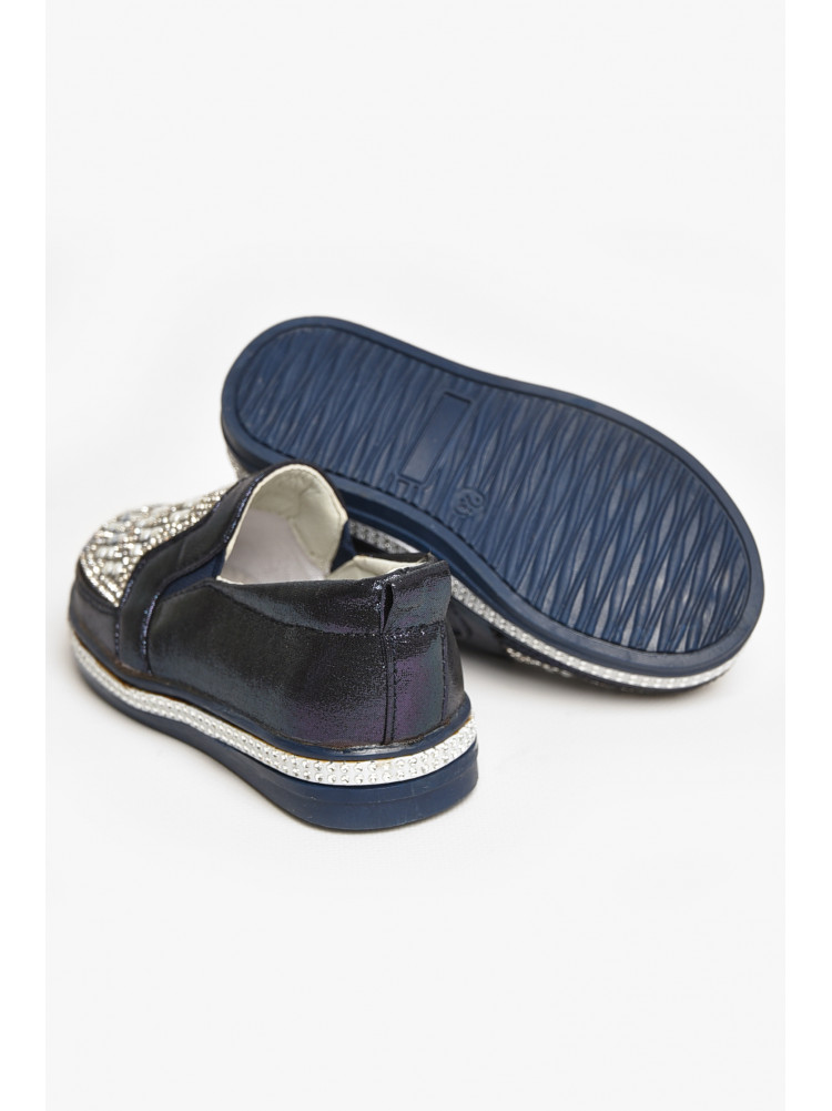 Мокасины детские для девочки темно-синего цвета 035-7 208801C