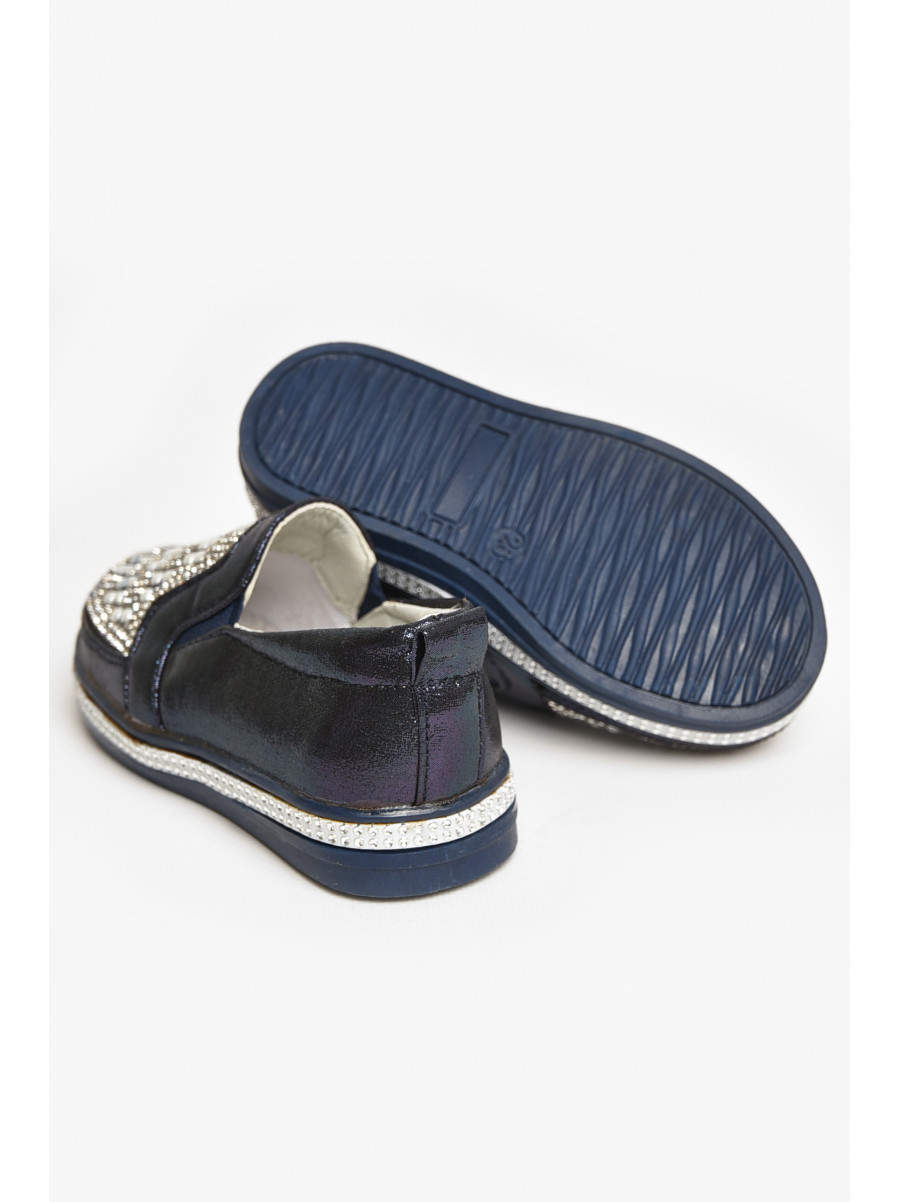 Мокасины детские для девочки темно-синего цвета 035-7 208801C