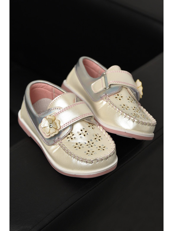 Мокасины детские для девочки белого цвета 18301-1 208803C