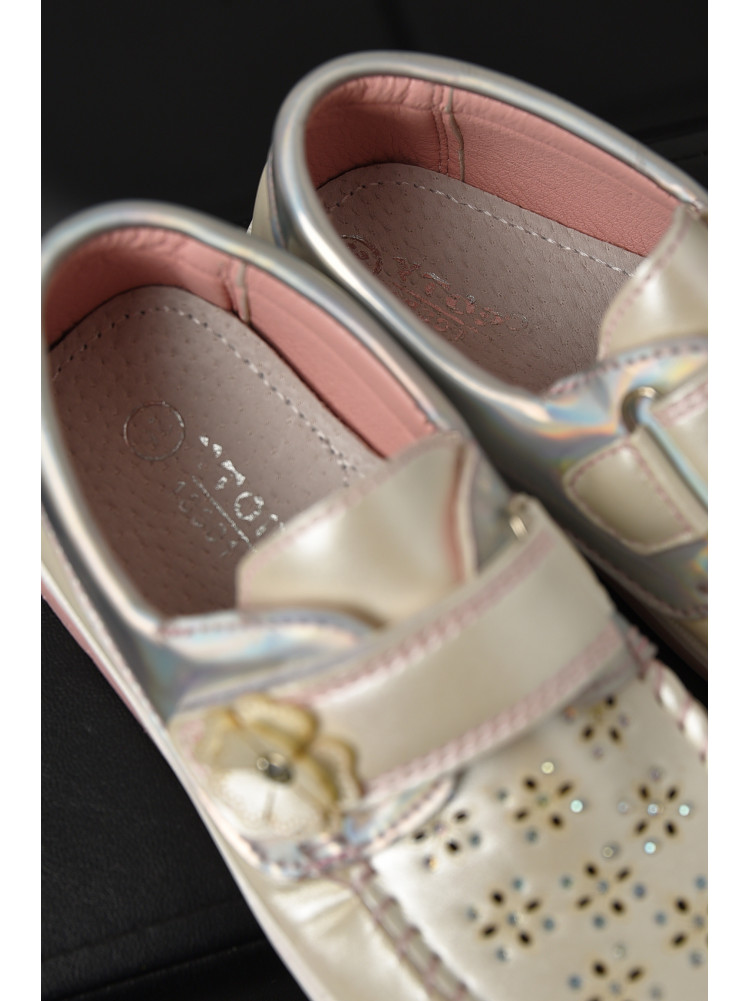 Мокасины детские для девочки белого цвета 18301-1 208803C