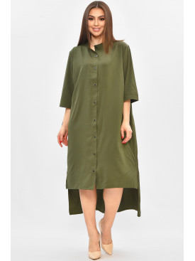 Платье женское полубатальное тёмно-зеленого цвета 8244 208805C