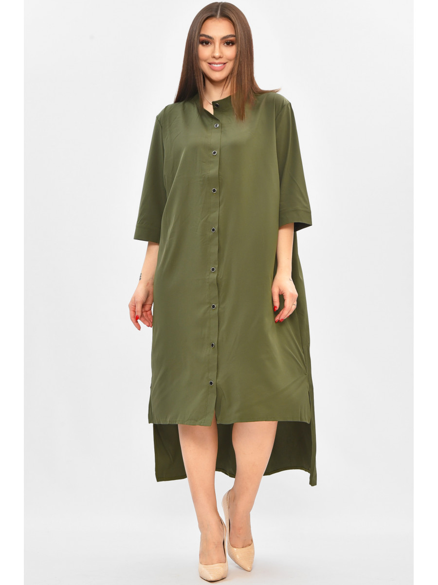 Платье женское полубатальное тёмно-зеленого цвета 8244 208805C