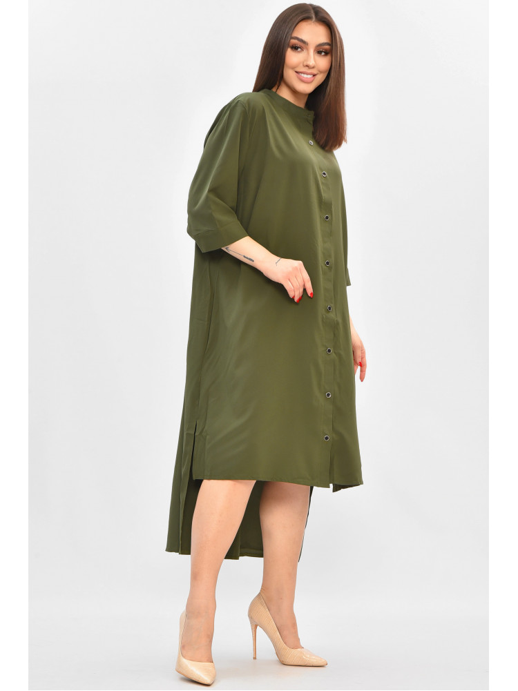 Платье женское полубатальное тёмно-зеленого цвета 8244 208805C
