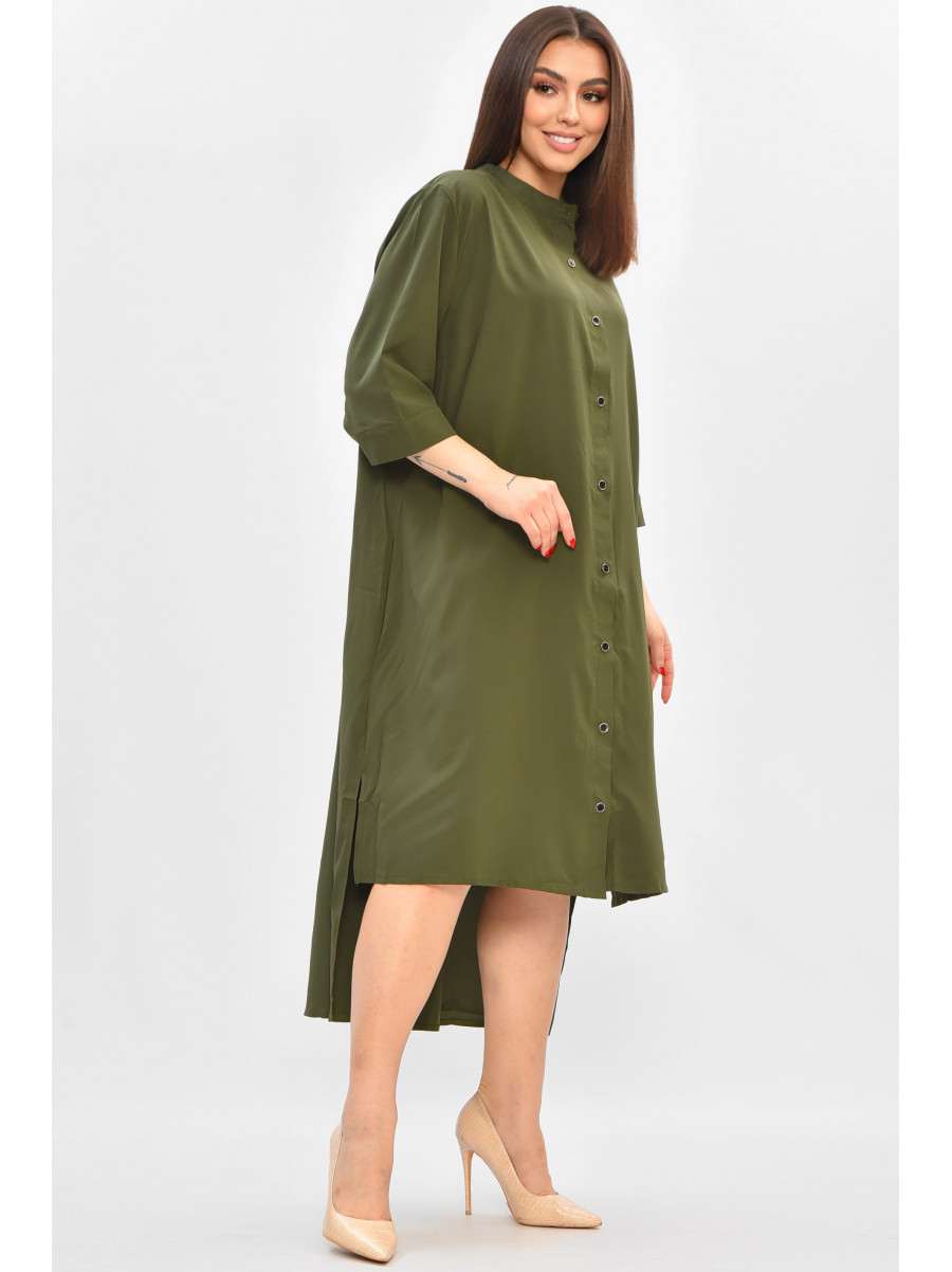 Платье женское полубатальное тёмно-зеленого цвета 8244 208805C