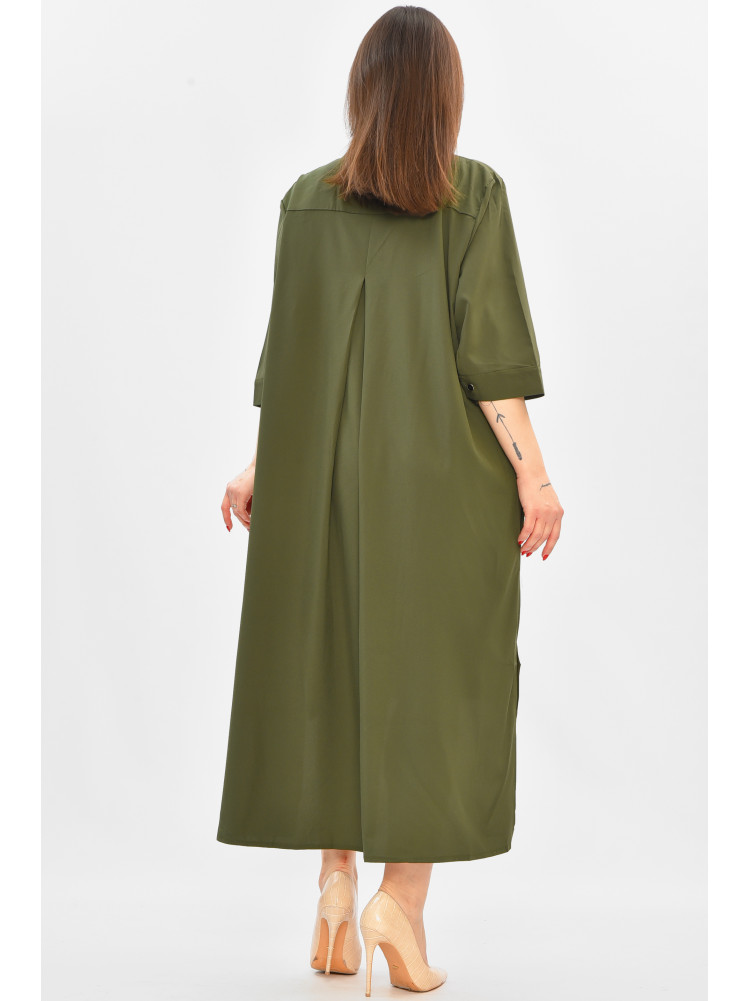 Платье женское полубатальное тёмно-зеленого цвета 8244 208805C