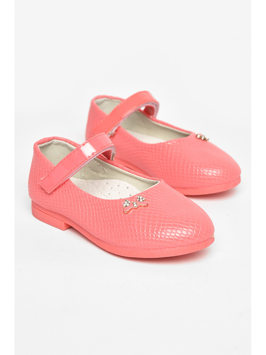 Туфли для девочки кораллового цвета 788-2 208806C