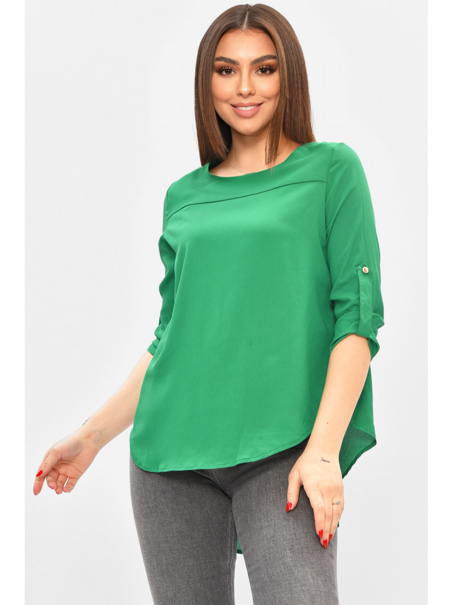 Блуза жіноча однотонна зеленого кольору 8001 208809C