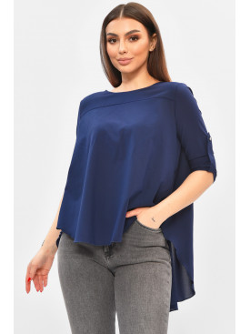 Блуза женская однотонная синего цвета 8001 208810C
