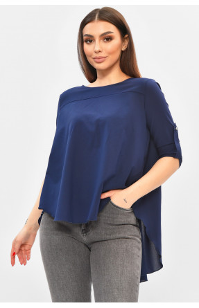 Блуза жіноча однотонна синього кольору 8001 208810C