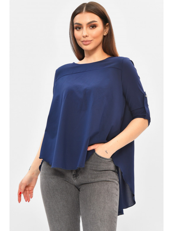 Блуза жіноча однотонна синього кольору 8001 208810C