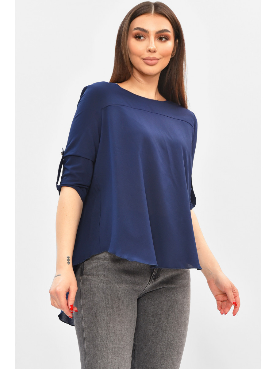 Блуза жіноча однотонна синього кольору 8001 208810C