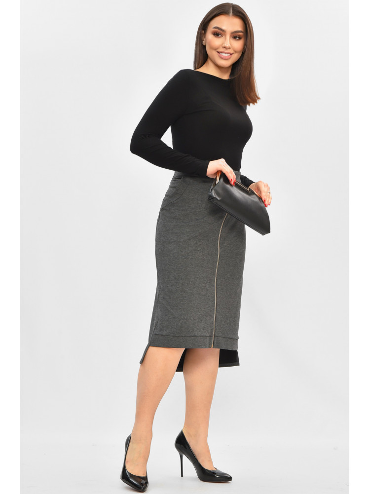 Спідниця жіноча напівбатальна темно-сірого кольору 208819C