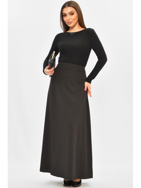 Спідниця жіноча однотонна чорного кольору 208822C