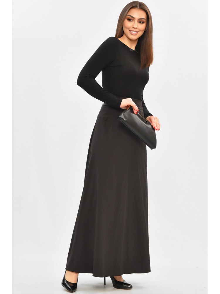 Спідниця жіноча однотонна чорного кольору 208822C