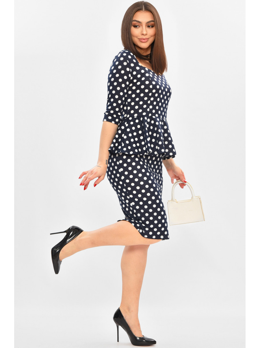 Платье женское тёмно-синего цвета спринтом 8157 208823C