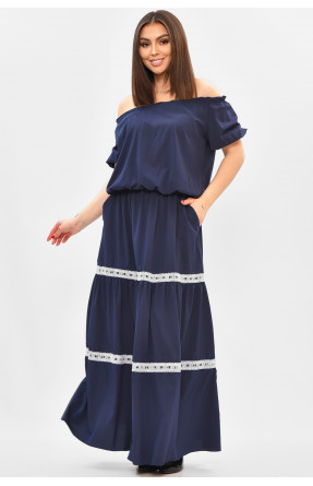 Платье женское полубатальное тёмно-синего цвета 8181 208825C
