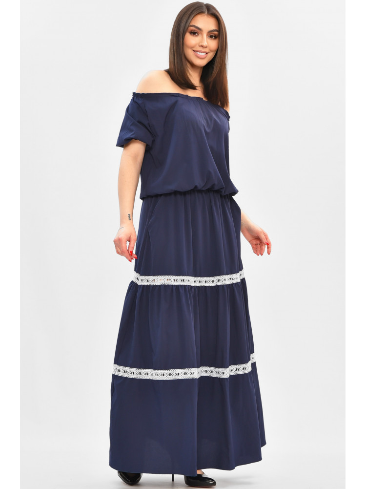 Платье женское полубатальное тёмно-синего цвета 8181 208825C