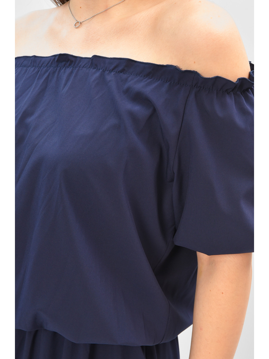 Платье женское полубатальное тёмно-синего цвета 8181 208825C