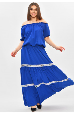 Платье женское полубатальное синего цвета 8181 208826C Платье женское полубатальное синего цвета 8181 208826C