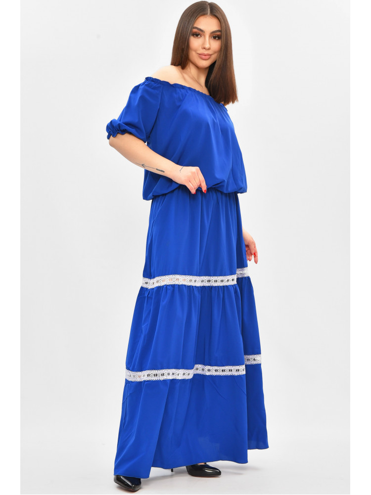 Платье женское полубатальное синего цвета 8181 208826C