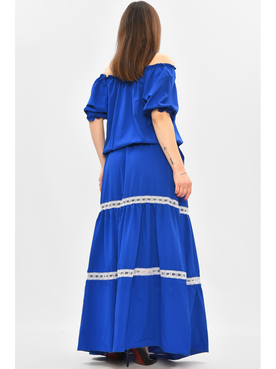 Платье женское полубатальное синего цвета 8181 208826C