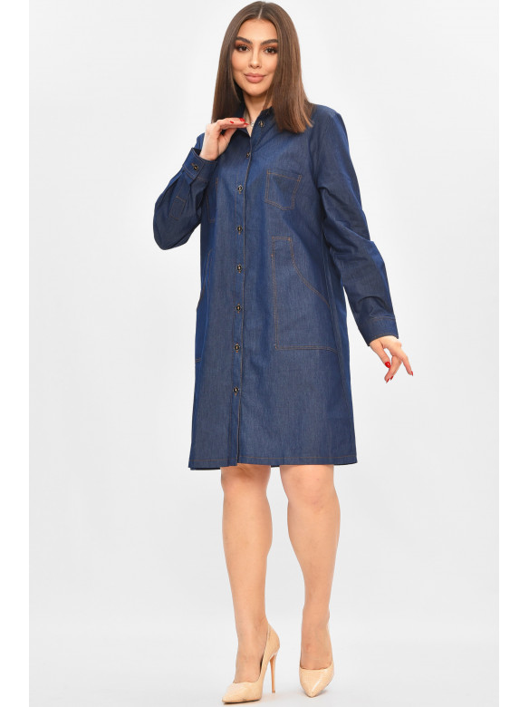 Платье женское полубатальное тёмно-синего цвета 4566 208829C