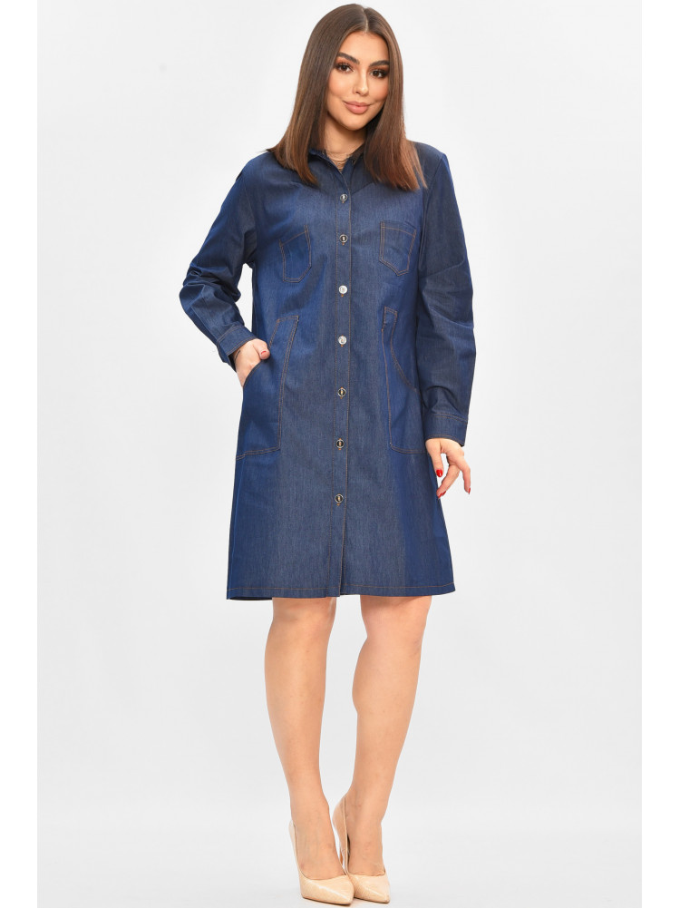 Платье женское полубатальное тёмно-синего цвета 4566 208829C