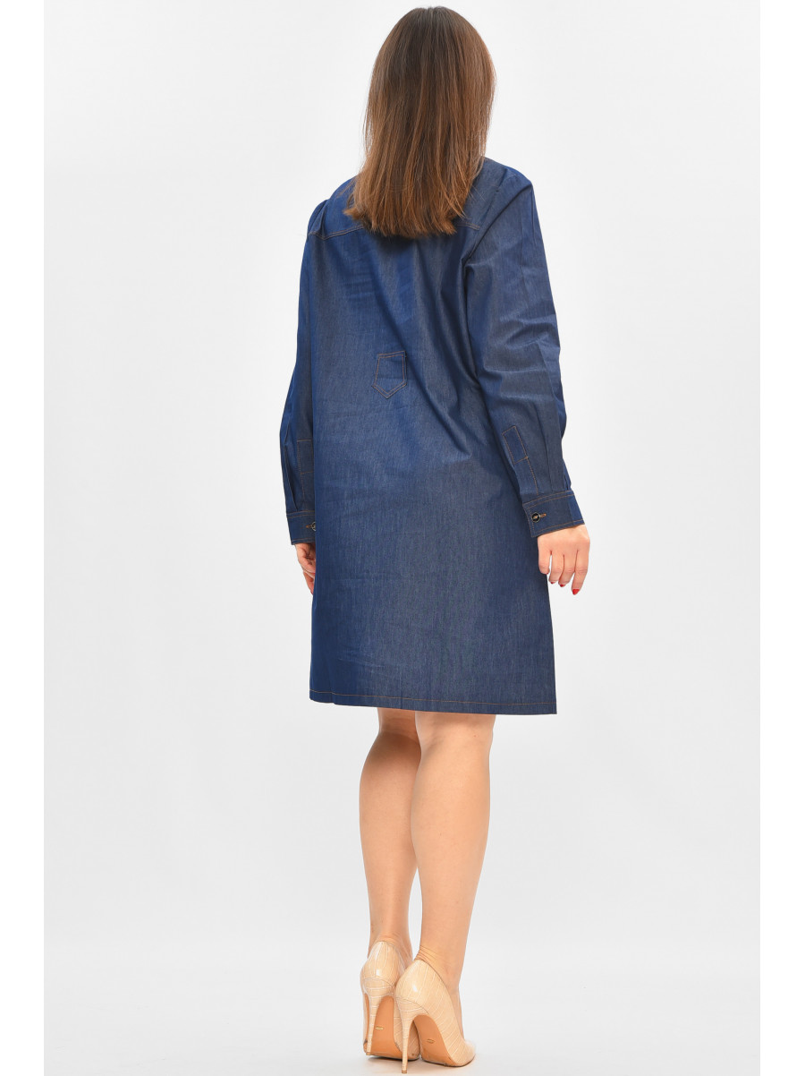 Платье женское полубатальное тёмно-синего цвета 4566 208829C