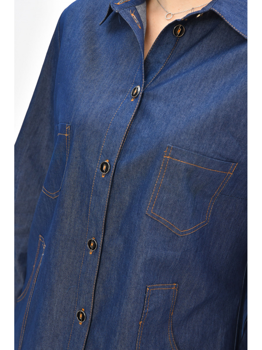 Платье женское полубатальное тёмно-синего цвета 4566 208829C