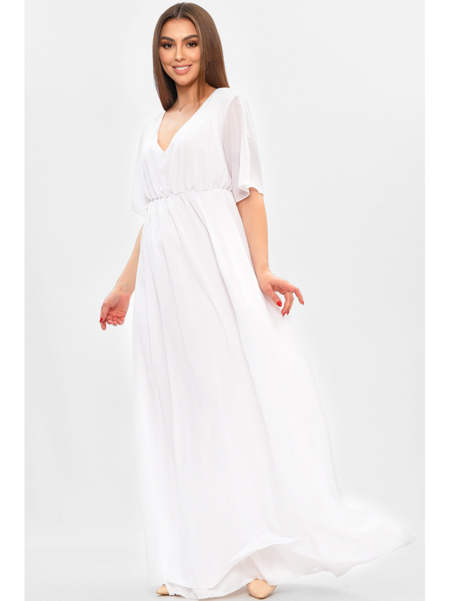 Платье женское однотонное белого цвета 8024 208833C