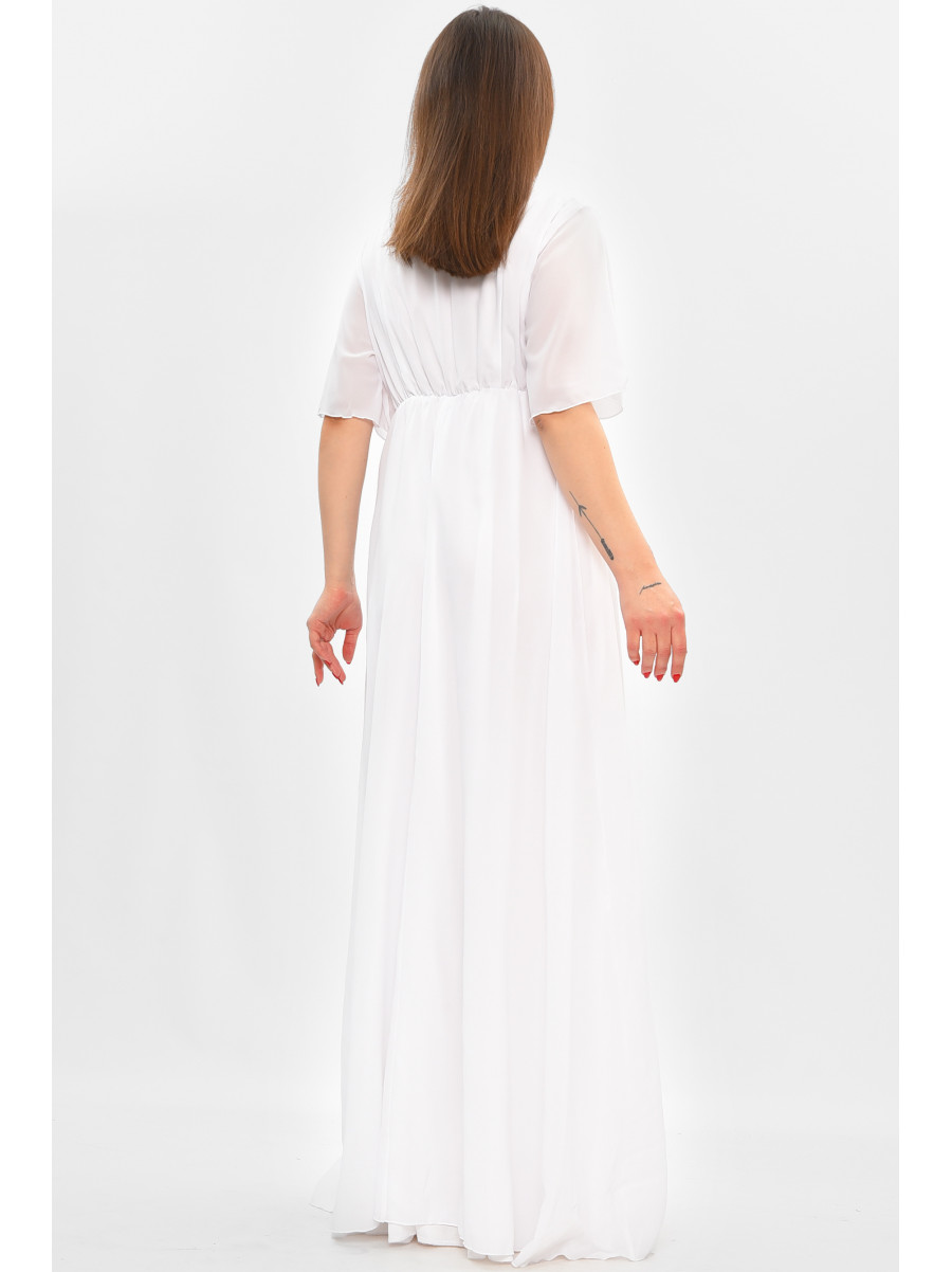 Платье женское однотонное белого цвета 8024 208833C