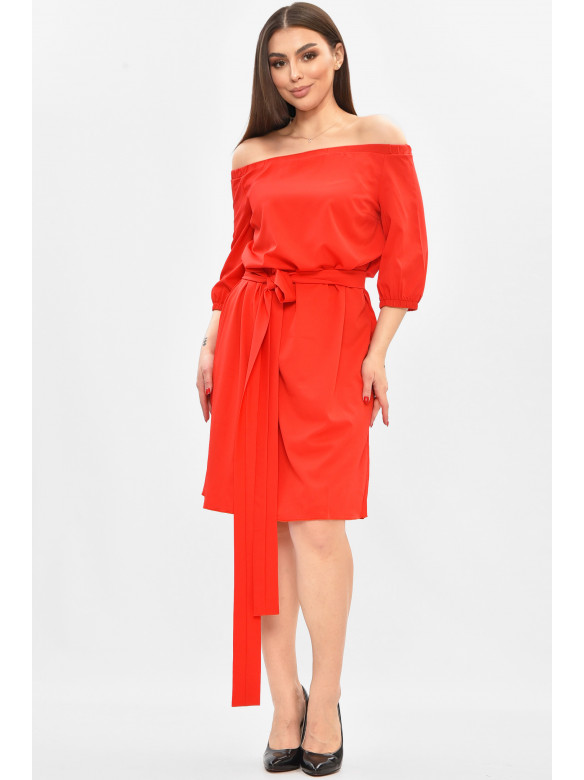 Платье женское однотонное красного цвета 8310 208836C